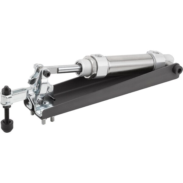 Pneumatic Clamp Horizontal, Form:A, Steel, Comp:Steel F1=1200